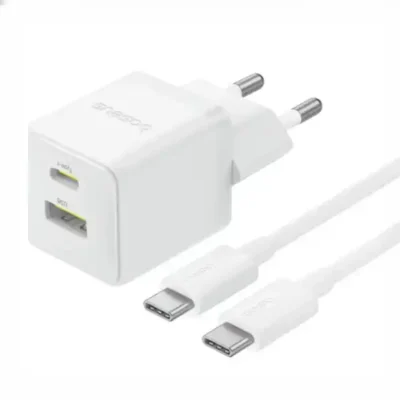 آداپتور شارژ 20 وات دو پورت با کابل بیسوس BASEUS Palm USB+Type-C Dual Port CCZC20UE 5