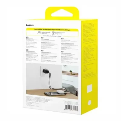 آداپتور شارژ دو پورت 30 وات با کابل Baseus Palm Fast Charger 30W Type-C+USB CCZC30UE 4