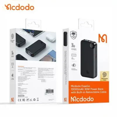 پاوربانک 30 وات 10000 با کابل تایپ سی متصل مک دودو Mcdodo FreeGo PowerBank MC-3870 4