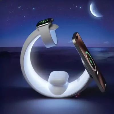 شارژر وایرلس و چراغ مهتابی 4 کاره گرین لاین Green Lion Moon Charge 4 in 1 Wireless Charger GNMONCHSWH 2