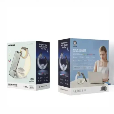 شارژر وایرلس و چراغ مهتابی 4 کاره گرین لاین Green Lion Moon Charge 4 in 1 Wireless Charger GNMONCHSWH 3