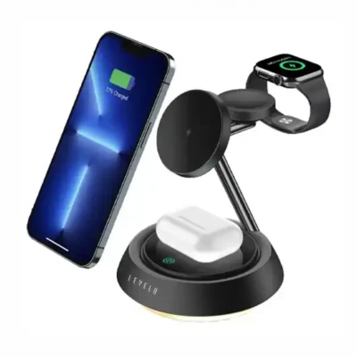 شارژر وایرلس 3 کاره رو میزی لولو Levelo Sienese 3 In 1 Wireless Charger LVLSN31WCBK 2