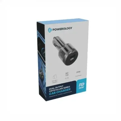 شارژر فندکی35 وات دو پورت Powerology 35W Transparent Car Charger PCCSR017 3