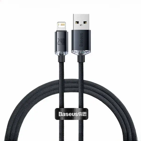 کابل شارژ USB به Lightning بیسوس 1.2متر Baseus Crystal Shine CAJY000001