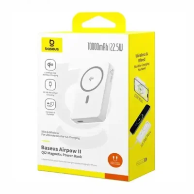 پاوربانک 10000 مگنتی 22.5 وات بیسوس BASEUS Magnetic Mini Power Bank Qi2 PPWPQ10-20 12