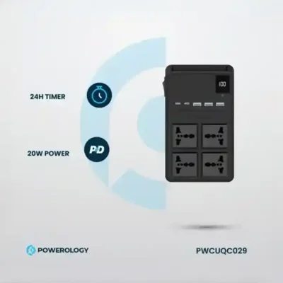 چندراهی برق 2500 وات به همراه کابل جمع شونده پاورولوژی Powerology Power Strip PWCUQC029 4