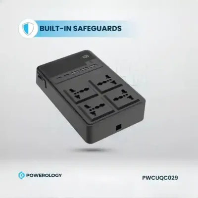 چندراهی برق 2500 وات به همراه کابل جمع شونده پاورولوژی Powerology Power Strip PWCUQC029 5