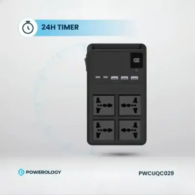 چندراهی برق 2500 وات به همراه کابل جمع شونده پاورولوژی Powerology Power Strip PWCUQC029 10