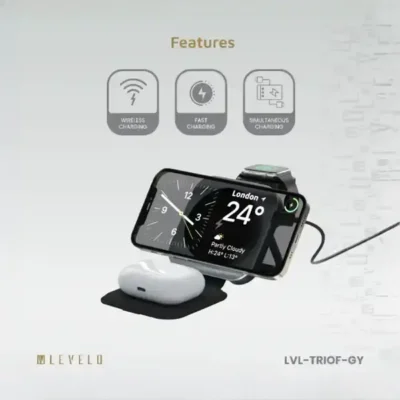 شارژر بیسیم 3 کاره لولو Levelo TrioFlow 3 In 1 Wireless Charger 5
