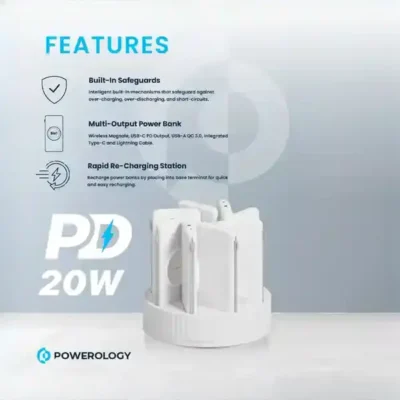 پاوراستیشن 8 در 1 پاورولوژی Powerology 10000mAh Power Bank Terminal PPBCHA2681BK 7