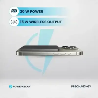 پاوربانک وایرلس 5000 پاورولوژی Powerology Ultra-Thin Magsafe Power Bank PPBCHA63 8