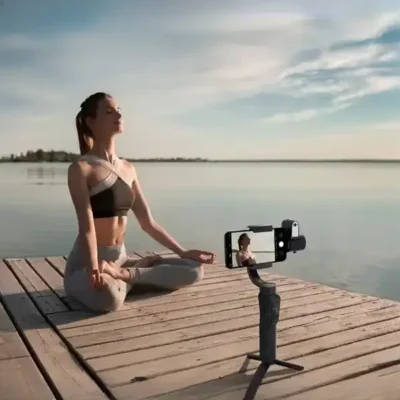 گیمبال با قابلیت تشخیص چهره پرودو Porodo 3-Axis Ai Tracker & Light Gimbal Stabilizer PD-LFST035 2