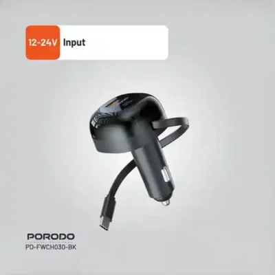 شارژر فندکی 47 وات همراه با کابل تایپ سی پرودو Porodo Dual Port Car Charger PD-FWCH030 4