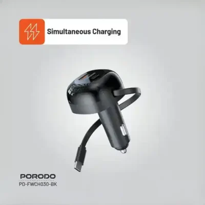 شارژر فندکی 47 وات همراه با کابل تایپ سی پرودو Porodo Dual Port Car Charger PD-FWCH030 7