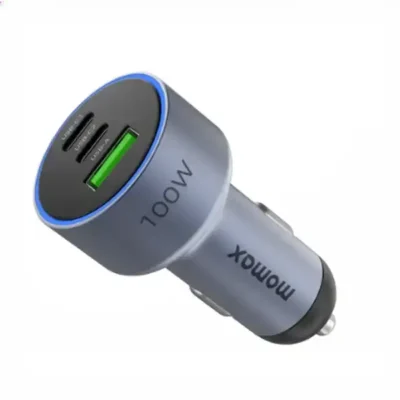 شارژر فندکی سه پورت 100 وات مومکس Momax MoVe Car Charger UC17E 2