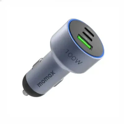 شارژر فندکی سه پورت 100 وات مومکس Momax MoVe Car Charger UC17E