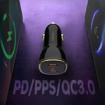شارژر فندکی 60 وات با کابل همراه الدینیو LDNIO Car Charger C104 2