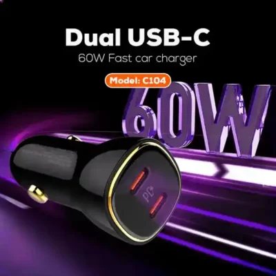 شارژر فندکی 60 وات با کابل همراه الدینیو LDNIO Car Charger C104 6