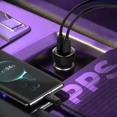 شارژر فندکی 60 وات با کابل همراه الدینیو LDNIO Car Charger C104 7