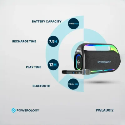 اسپیکر بلوتوثی پاورولوژی Powerology Deep Bass Party Speaker PWLAU012 2