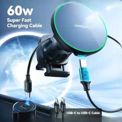هولدر مگنتی و شارژر وایرلس دریچه کولری جویروم Joyroom Magnetic Wireless Car Charger Holder JR-ZS412 4
