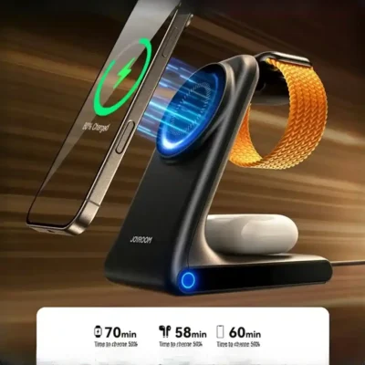شارژ وایرلس رومیزی 3 در 1 جویروم JOYROOM 3 in 1 Wireless Charging Station JR-W15 2