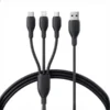 کابل سه سر 1.3 متر بیسوس Baseus 3.5A Ultra-Fast Charging Cable CB000161