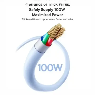 کابل تایپ سی 100 وات یک متر بیسوس Baseus Silky Series 1m 100W USB to USB-C CB000113 3