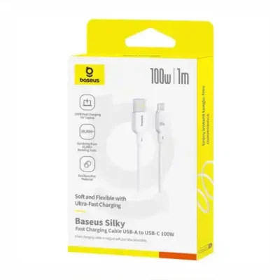 کابل تایپ سی 100 وات یک متر بیسوس Baseus Silky Series 1m 100W USB to USB-C CB000113 5