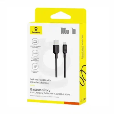 کابل تایپ سی 100 وات یک متر بیسوس Baseus Silky Series 1m 100W USB to USB-C CB000113 9