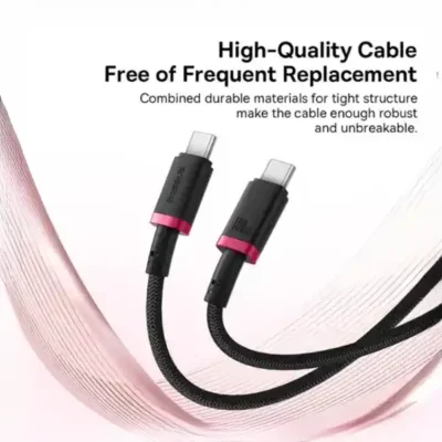 کابل دو سر تایپ سی 1 متر بیسوس Baseus Dura 100W Type-C To Type-C Cable CB000121 3