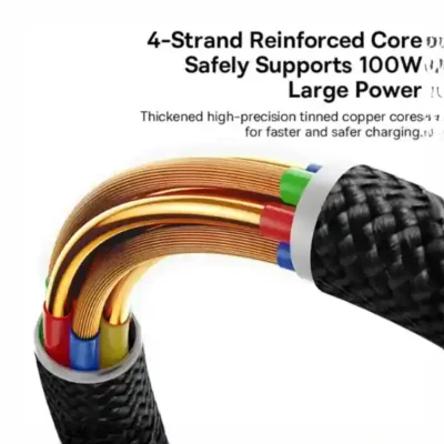 کابل دو سر تایپ سی 1 متر بیسوس Baseus Dura 100W Type-C To Type-C Cable CB000121 6