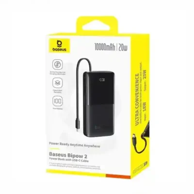 پاوربانک 20وات 10000 با کابل بیسوس Baseus Power Bank Bipow 2 With Cable PPBD2-1W20 11