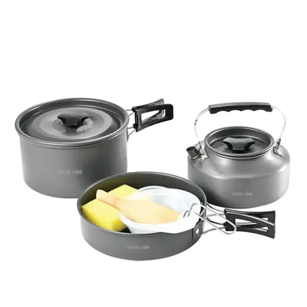 ست 7 تیکه ظروف کمپینگ گرین لاین Green Lion 7in1 Camping Cookware GN7N1COOKBK