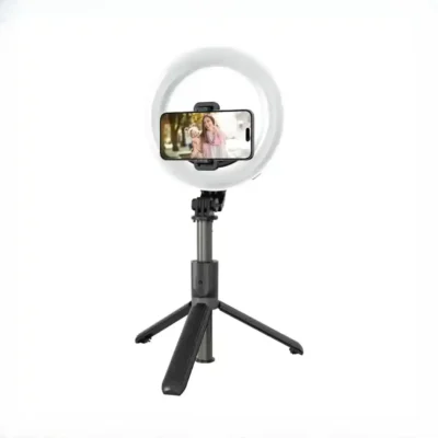 مونوپاد و رینگ لایت 6 اینچی با سه پایه گرین لاین Green Lion Ring Light 6″ Selfie Stick GNRNGLT6SSBK
