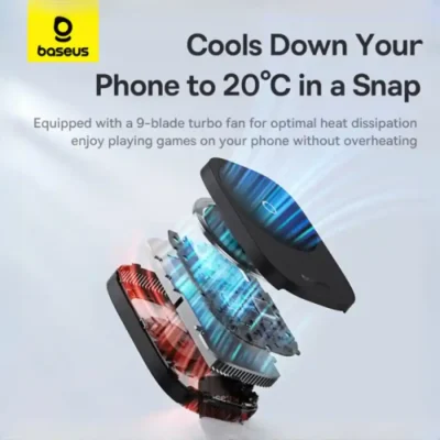فن خنک کننده و شارژر وایرلس بیسوس Baseus MagPro II Series Ultra-Thin Magnetic Phone Cooler BS-PS036 15