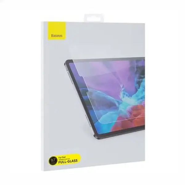 محافظ صفحه شیشه ای تمام صفحه بیسوس Apple iPad 9.7 Baseus 0.3mm Full Tempered Glass SGBL021302