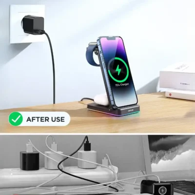 شارژر وایرلس چندکاره با آداپتور 18 وات جویروم JOYROOM JR-WQN01 5
