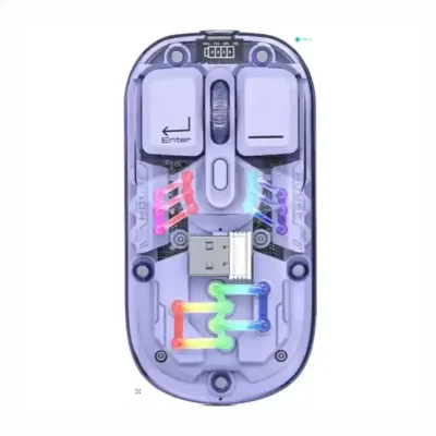 موس نورانی با بدنه شفاف کوتسی COTECi OF-026 Magic Crystal IV Mouse 3