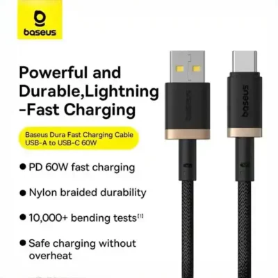 کابل تایپ سی 60 وات 2 متر بیسوس Baseus Dura Type-C Charging Cable CB000120 2