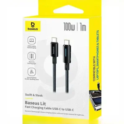 کابل دو سر تایپ سی فست شارژ 100 وات یک متری بیسوس Baseus Lit CB000148 2