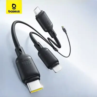 کابل سه سر 100 وات فست شارژ بیسوس Baseus Silky One-for-Three CB000166 11