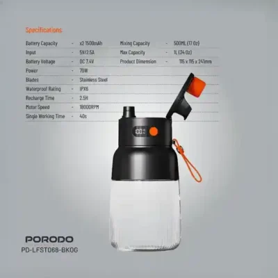 مخلوط کن شارژی پرودو Porodo Portable Blender PD-LFST068 5