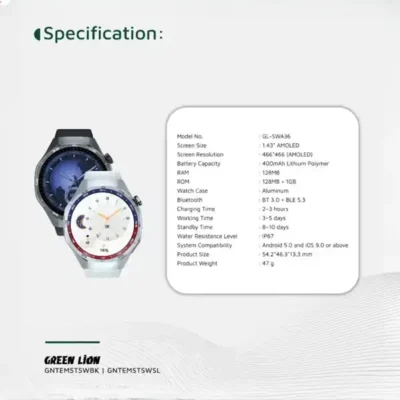 ساعت هوشمند گرین لاین Green Lion Tech Msater Smart Watch GNTEMSTSWSL 10