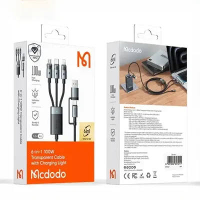کابل 100 وات 2 به 3 مک دودو Mcdodo 6in1 Charging Cable CA-7260 11