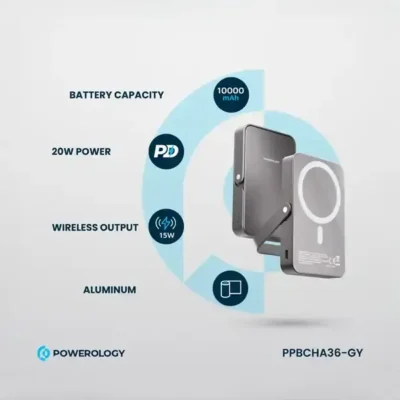 پاوربانک وایرلس 10000 پاورولوژی Powerology Magsafe Power Bank PPBCHA36 2