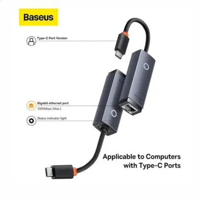 تبدیل RJ-45 به تایپ سی Baseus Hub Lite 100Mbps WKQX000213