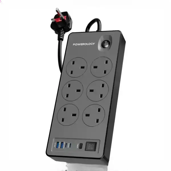 چند راهی برق 6 پورت پاورولوژی Powerology 6AC 2990W Power Strip PWCUQC046BK
