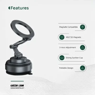 هولدر وکیومی مگ سیف گرین Green Lion GX-36 Suction Phone Holder GNGX36SPHLGY 3