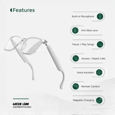 عینک هوشمند گرین لاین Green Lion Hamburg Smart Glasses GNHMBSMTGLSWH 2